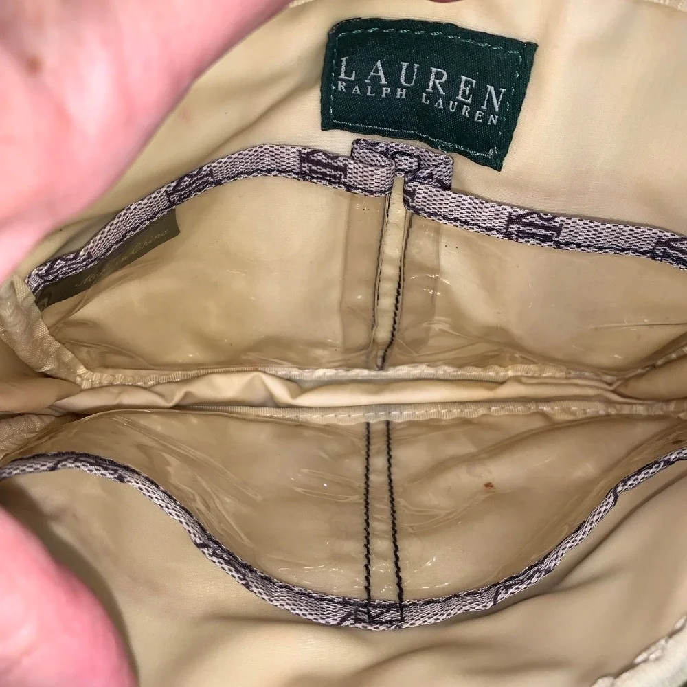 Lauren Ralph Lauren Monogram Pouch Cosmetic Bag Travel Accessory‎ Small